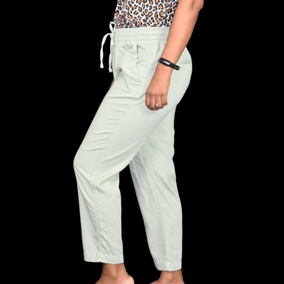 Gap Easy Pant Green Sage Straight Cropped Pull On Elastic Waist High Rise Small - Picture 6 of 14